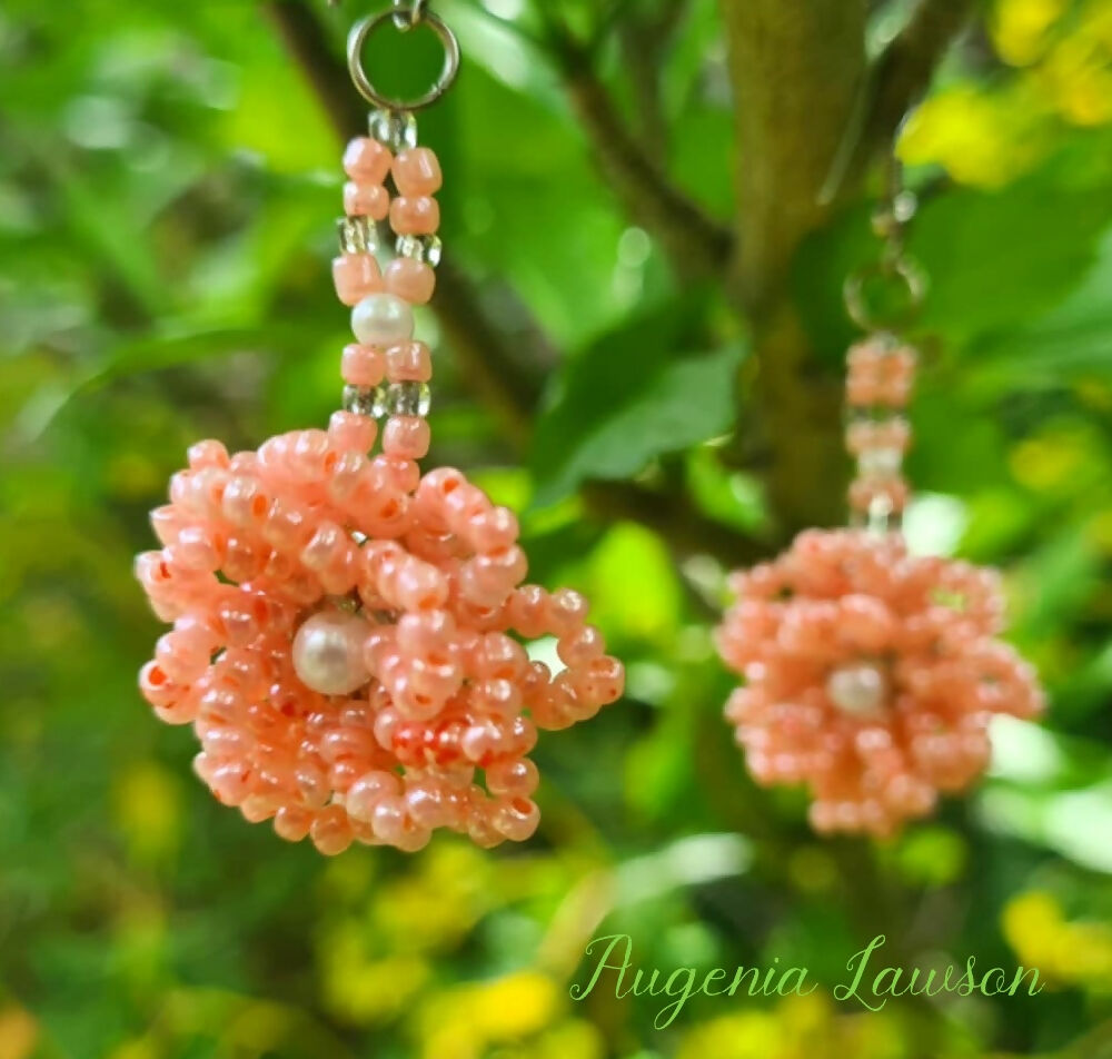 Beaded Flower Earrings