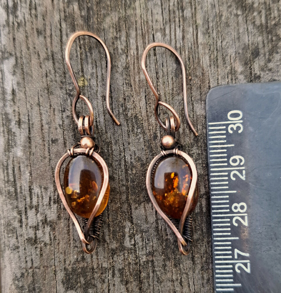 amber earrings size