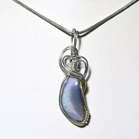 Jellybean | Lightning Ridge crystal opal pendant Sterling silver
