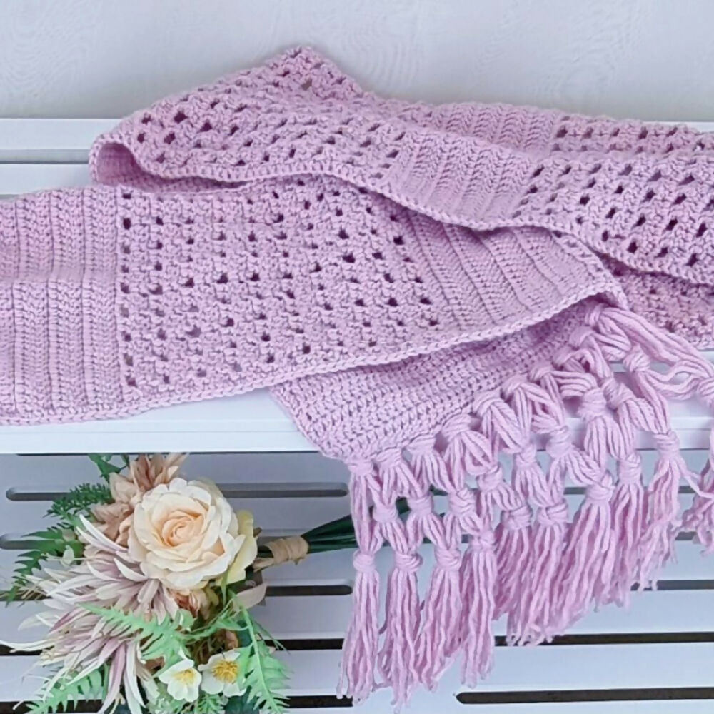 Ladies Scarf Midlands Merino Pink 7