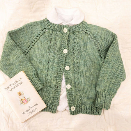 Fern green wool and bamboo cardigan. Size 2. Free post