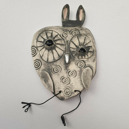 owl, clay, bunny ears, decoration, gift