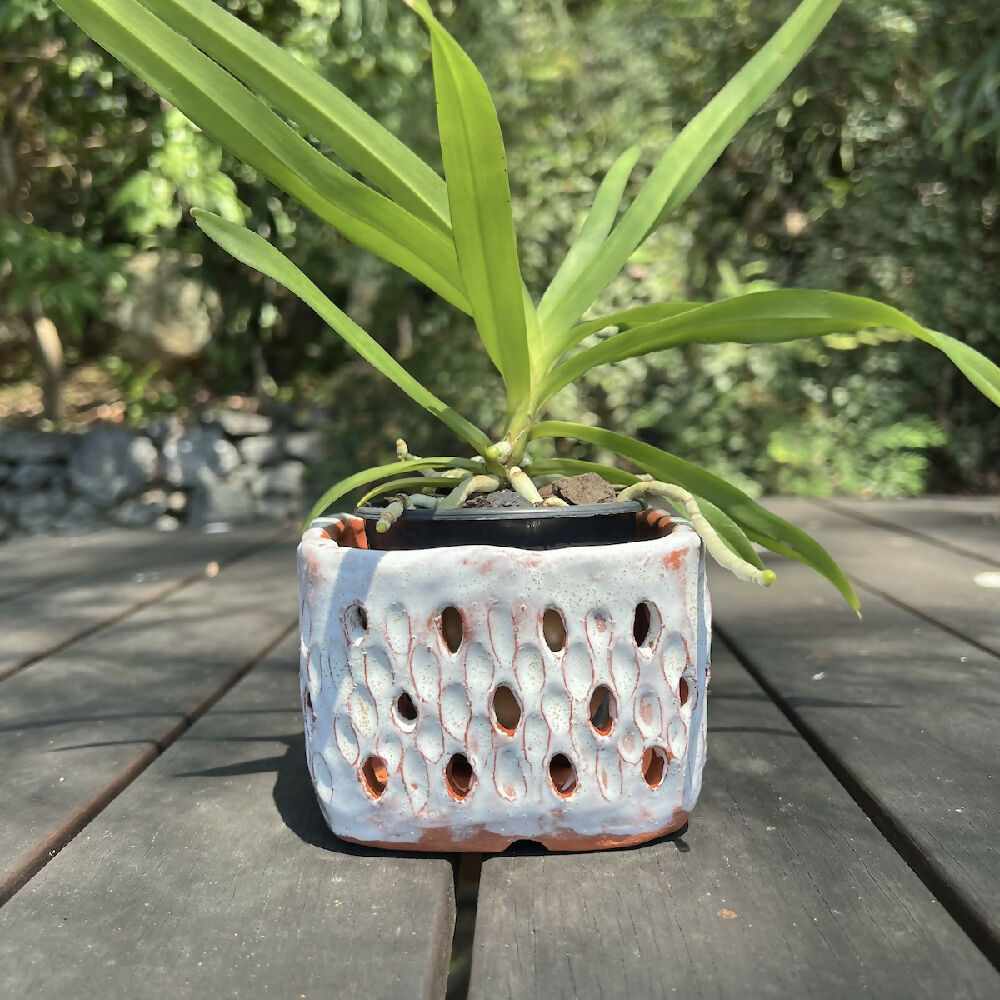 Square pinch pot white lifestyle