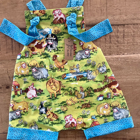 Farm Animals in the Grass Overalls/Rompers