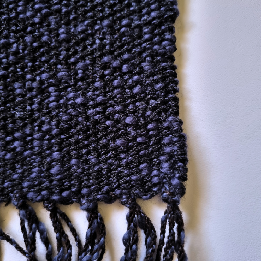 Handwoven wool scarf made with Bendigo Woollen Mill yarn