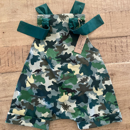 Camo/Dinosaur Overalls/Rompers