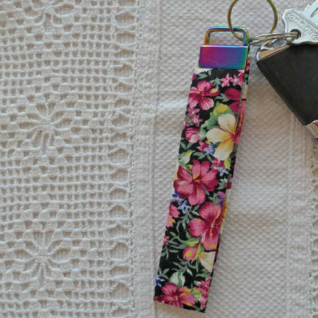 Wristlet key fobs. Bright fabrics. Teacher. Kris kringle. Thankyou gifts