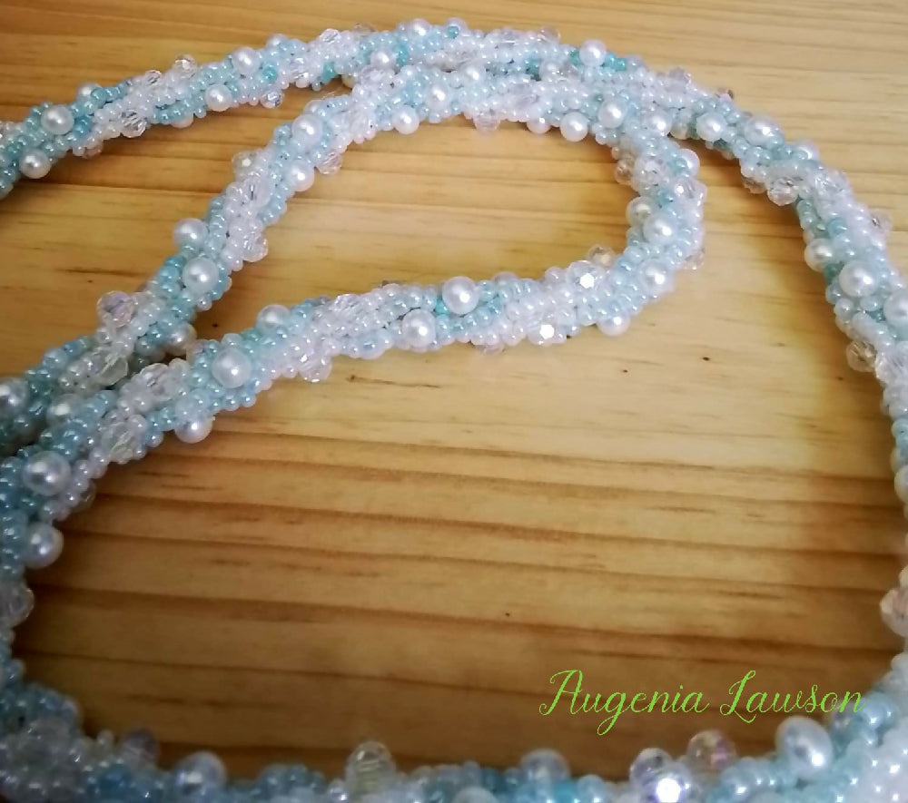 Sparkly Blue beadwoven necklace