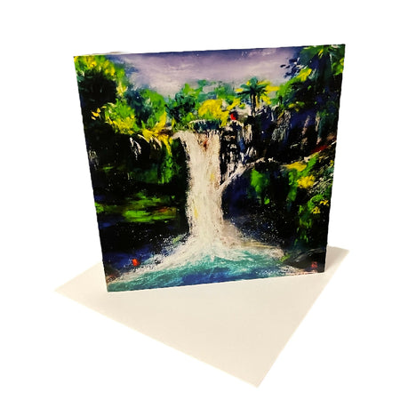 Original Art by Kendra- Greeting Card Waterfall Nature