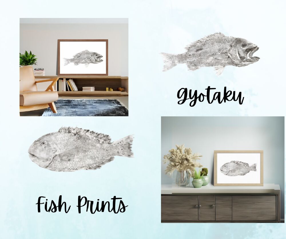 Gyotaku Fish Print Wall Art - Pearl Perch