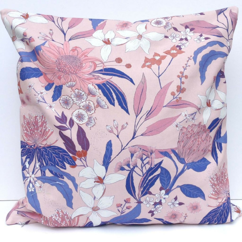 Pink and blue Native Floral Cushion Cover-45x45cm