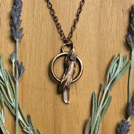 Immortalised Mudlark feather necklace