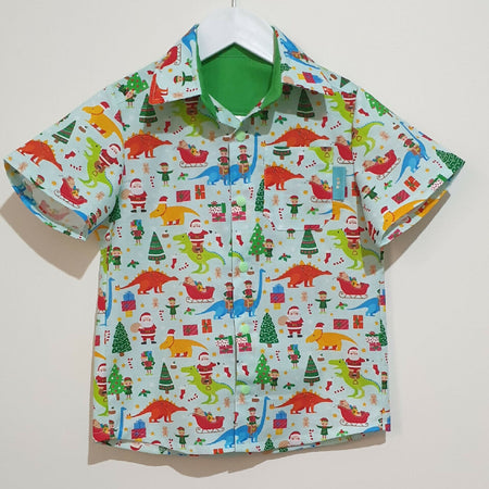 Dino Christmas, Childrens Size 6 Shirt