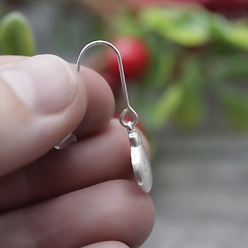 christmas bauble sterling silver earrings side on sml