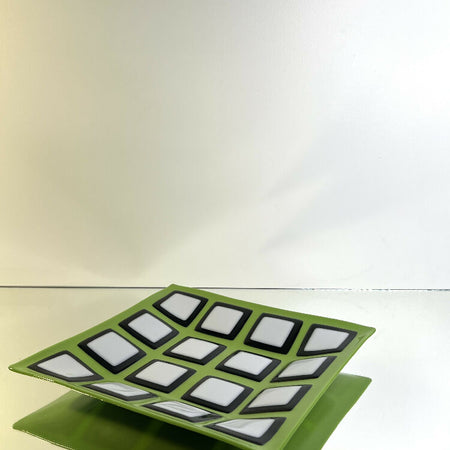 Checkerboard Glass Platter