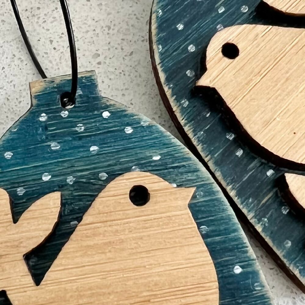 Blue Bird Statement Earrings