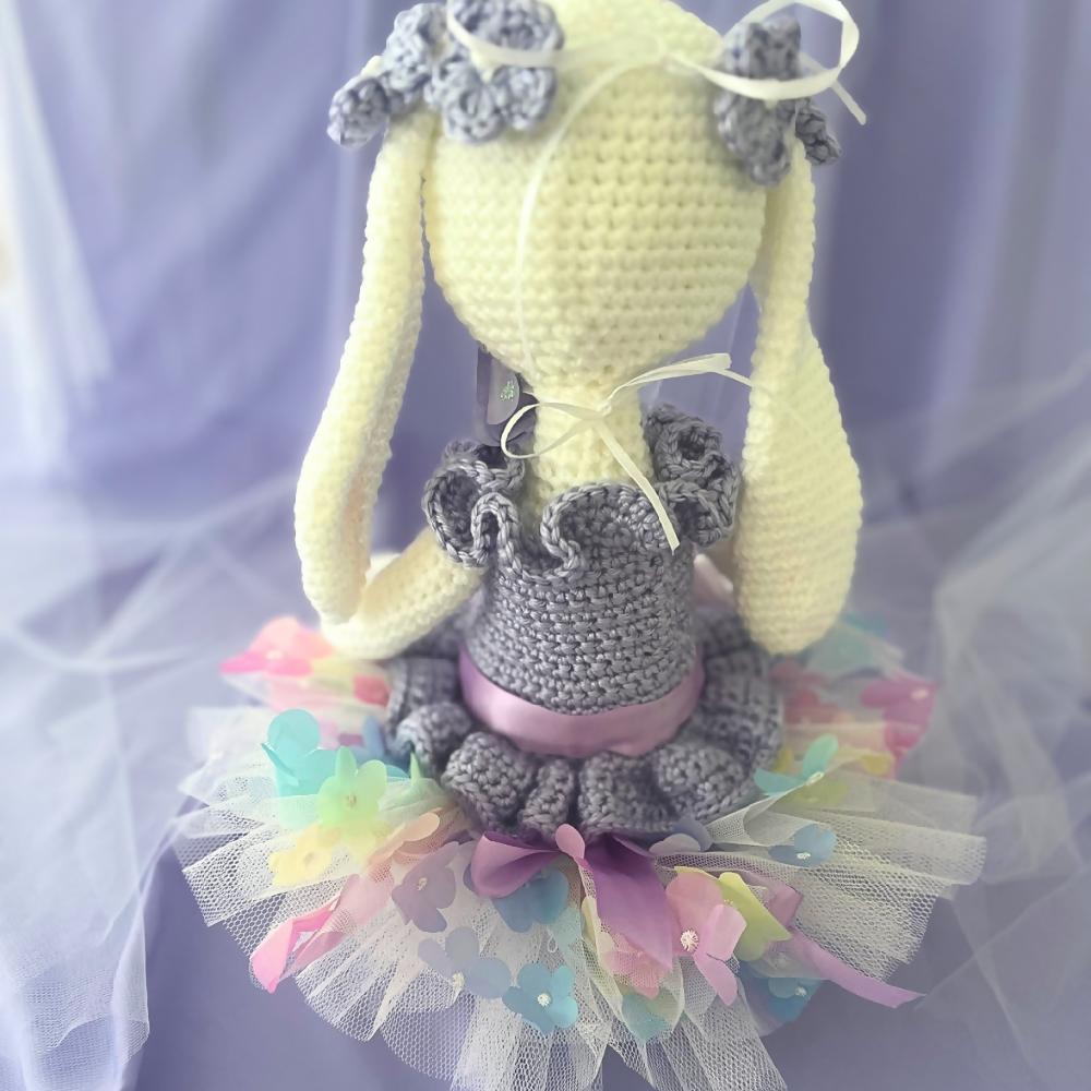 Crochet Bunny Ballerina Soft Doll, Crochet Bunny Doll