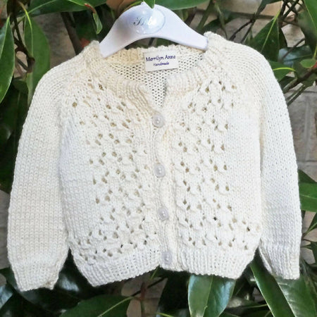 Wedding cardigan, Size 00, bamboo & wool, Handmade, free post