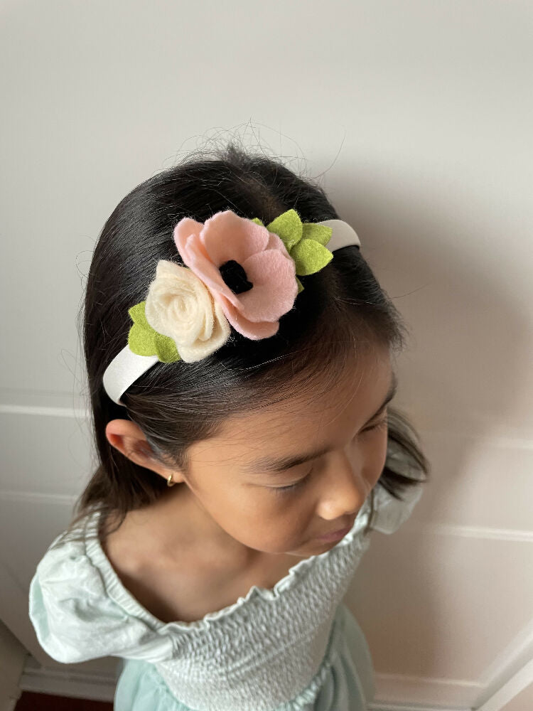 Poppy rose headband