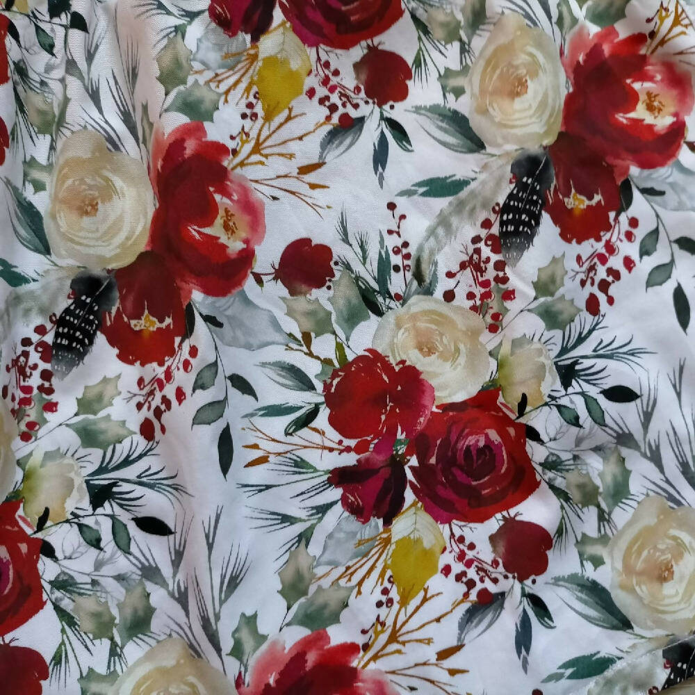 Christmas Floral green and red Playsuit