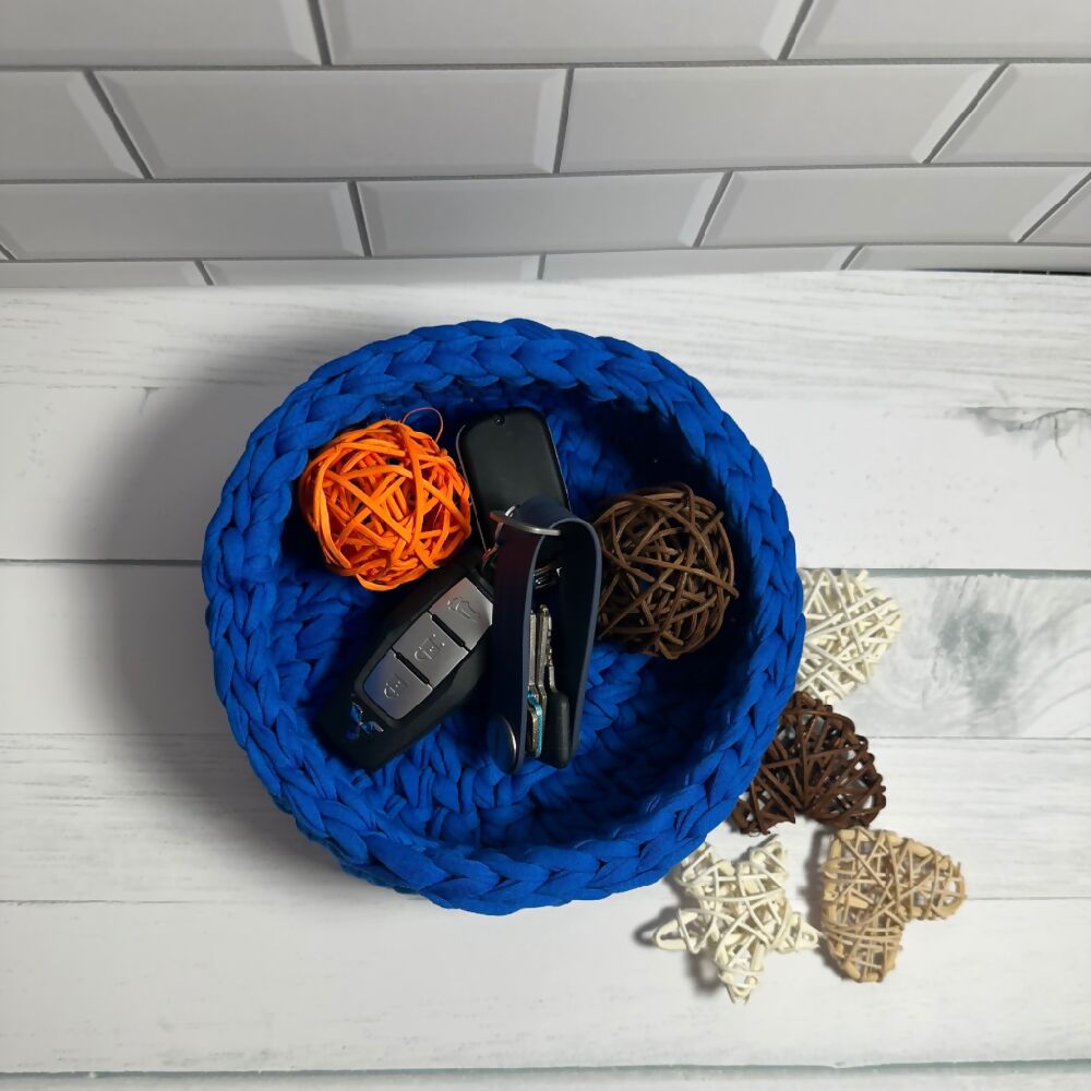 Royal Blue Crochet Basket