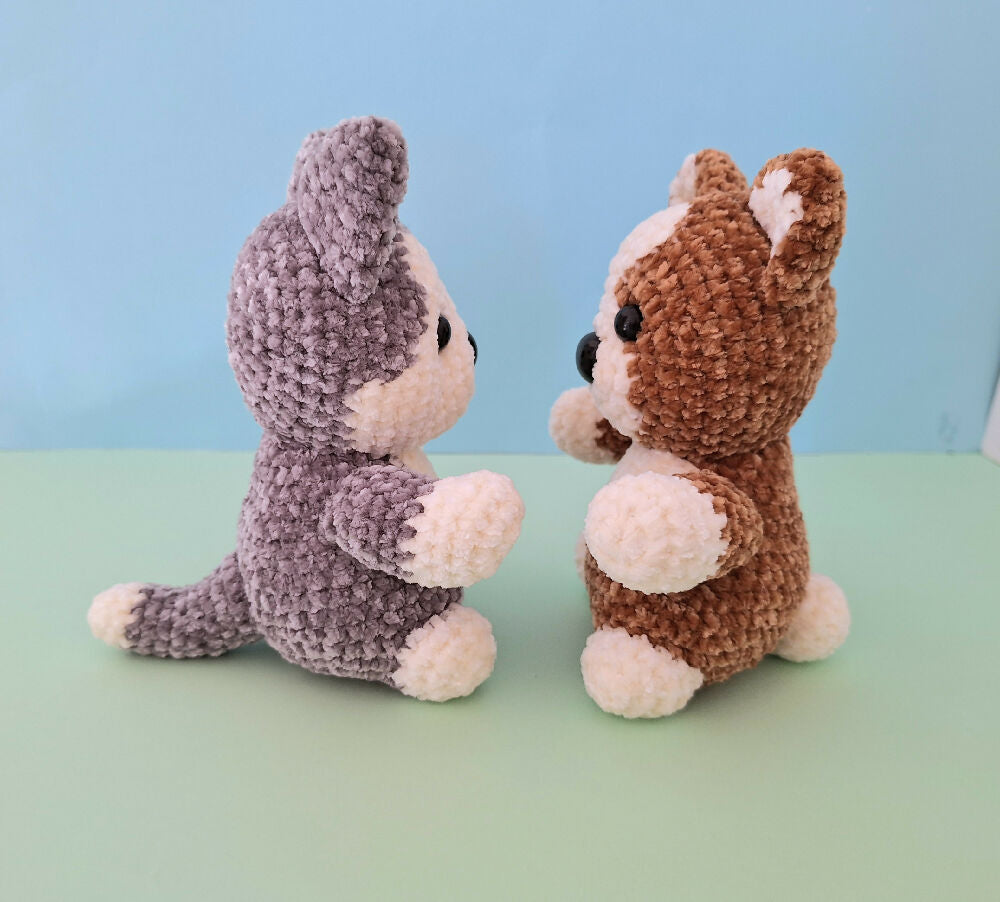 velvet crocheted dogs