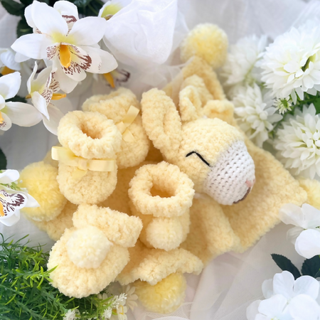 Crochet Llama Baby Snuggler Gift Set Lemon, Newborn Baby Gift Pack