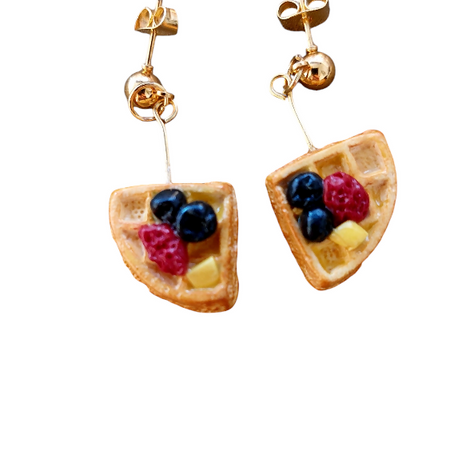 Waffle & Berry Earrings | Food Inspired Statement Earrings