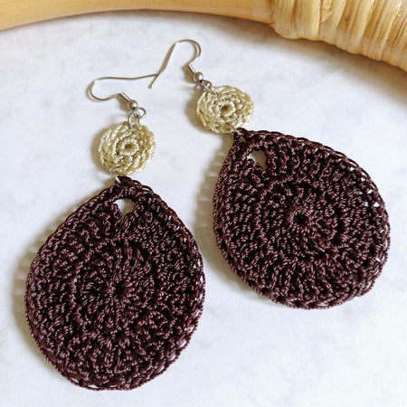 Waterdrop Earrings - Chocolate and Cream