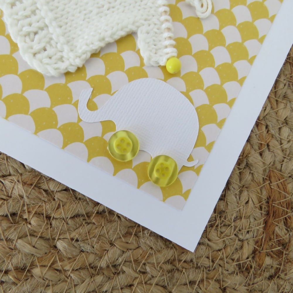 Baby Card - Yellow with waves