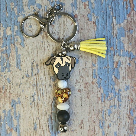 Dog Themed Beaded Keychain