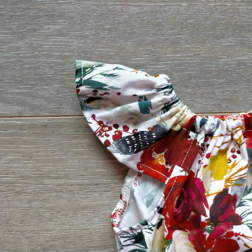 Christmas Floral green and red Playsuit