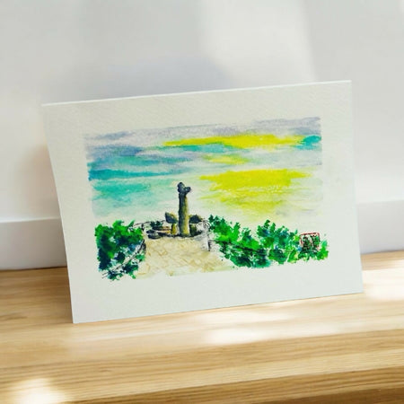 Original Art Hand Painted Watercolour Greeting Card Blank- Birthday Gift/ Small Desk/ Wall Art-Seascape