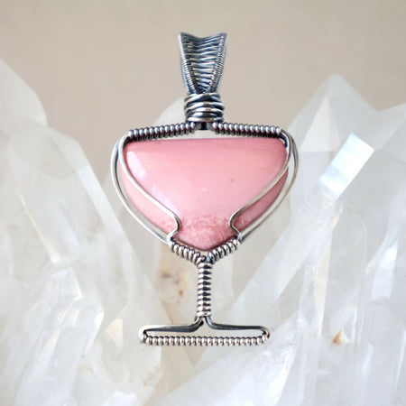 Pink Opal Chalice Pendant - Handcrafted with Australian Made Sterling Silver