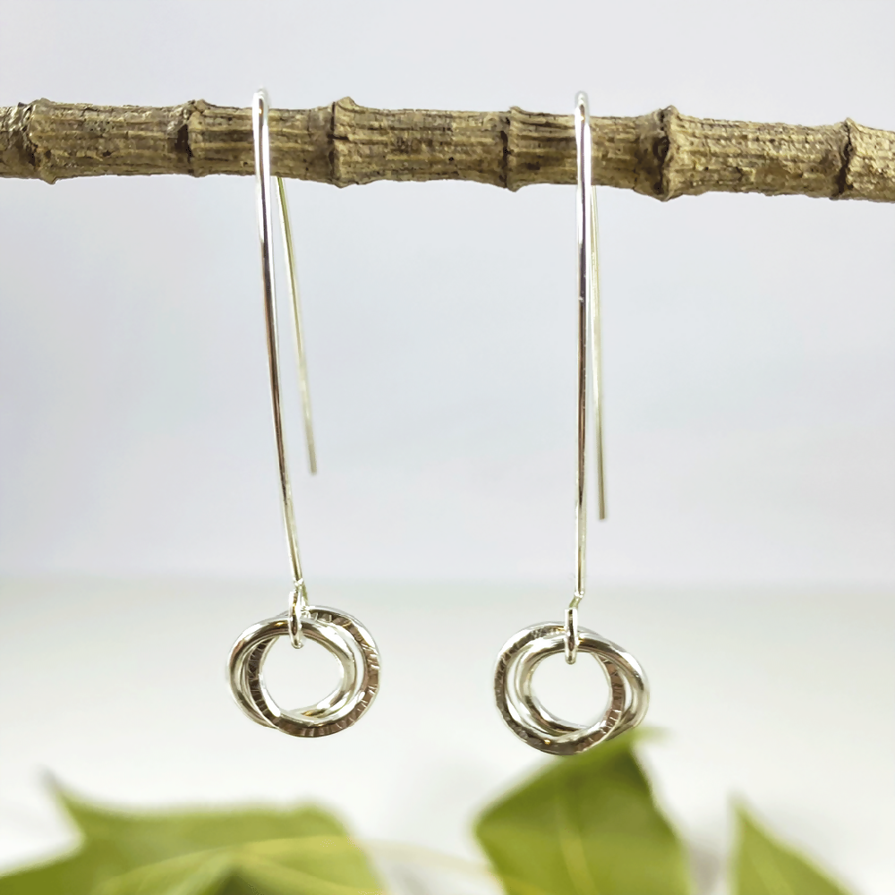 double circle long hook earrings 2