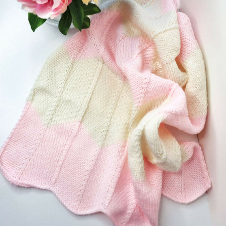 Baby Blanket - Pink and White Chevron