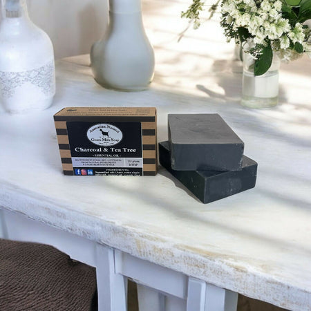 Australian Natural Goats Milk Soap - Charcoal & Tea Tree