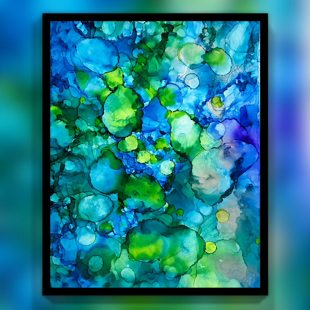 Blue Green Black Frame Blur