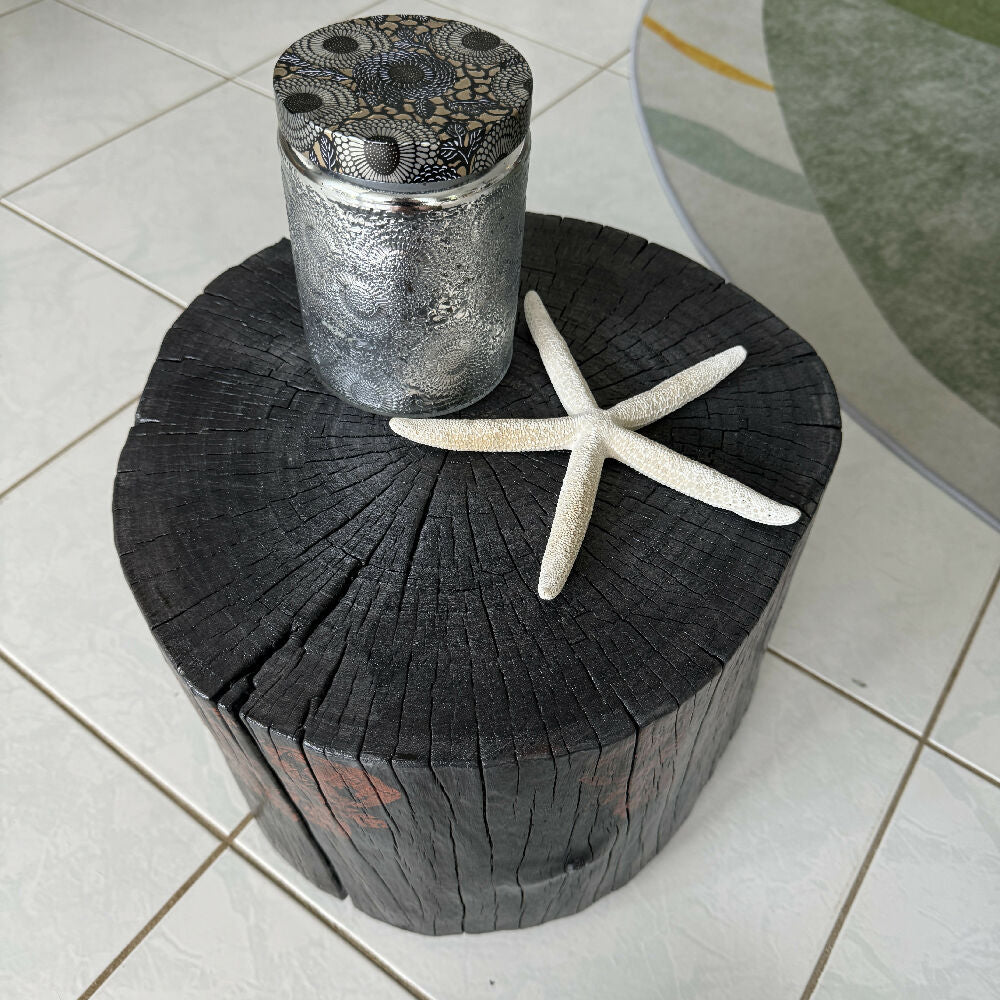 Burnt stump table copper