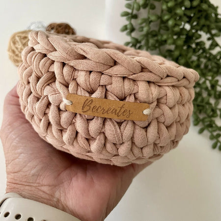 Crochet handmade basket | Blush Beige | Mini 4