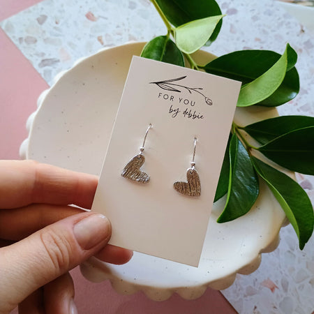 Fine silver earrings- heart