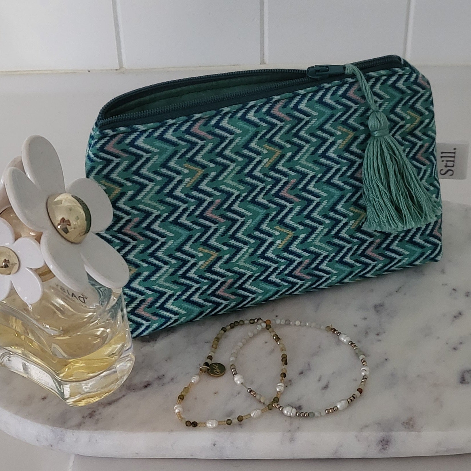 Makeup or Cosmetic Travel Pouch in Teal - Mother's Day Gift | Still.