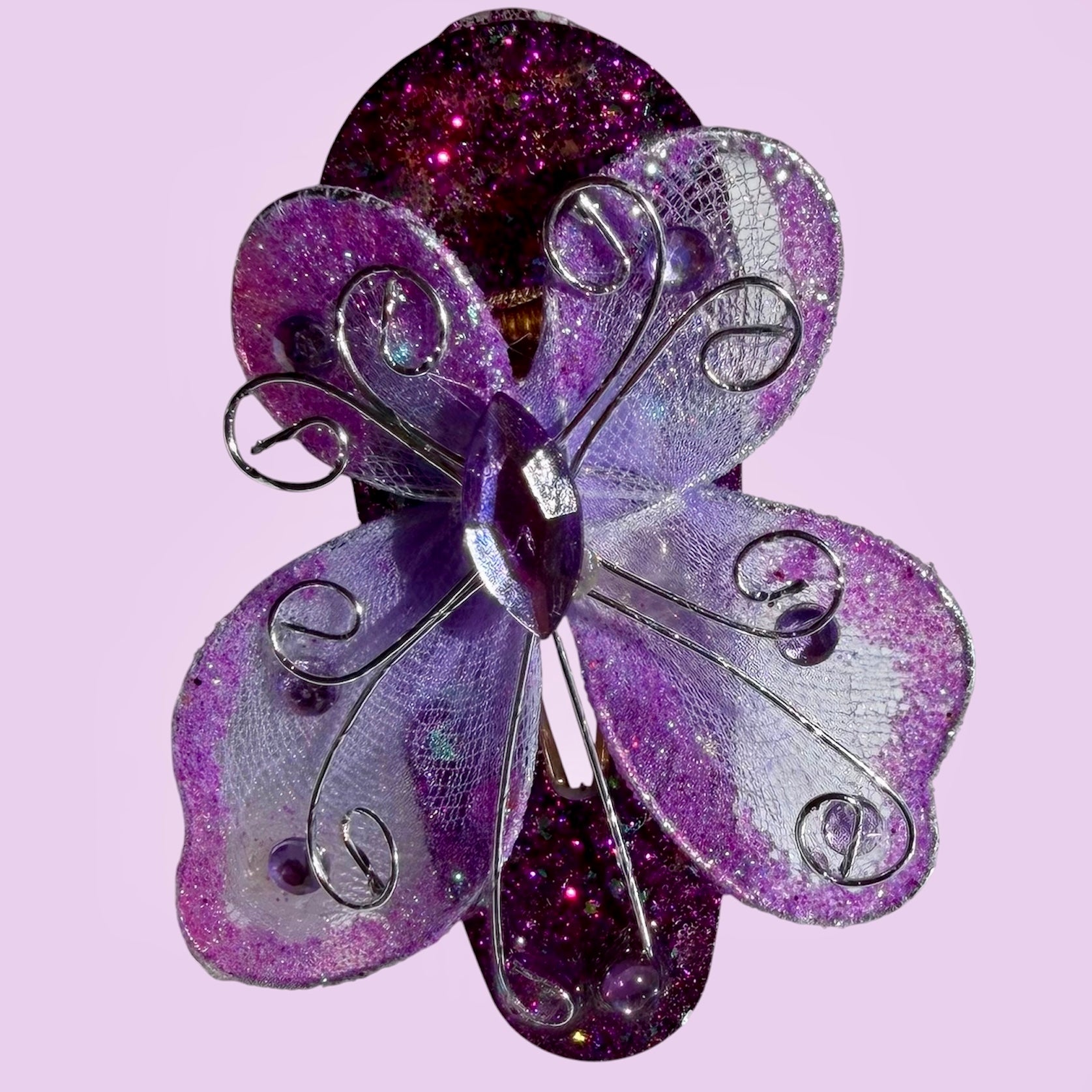 Purple Butterfly Hair Clip