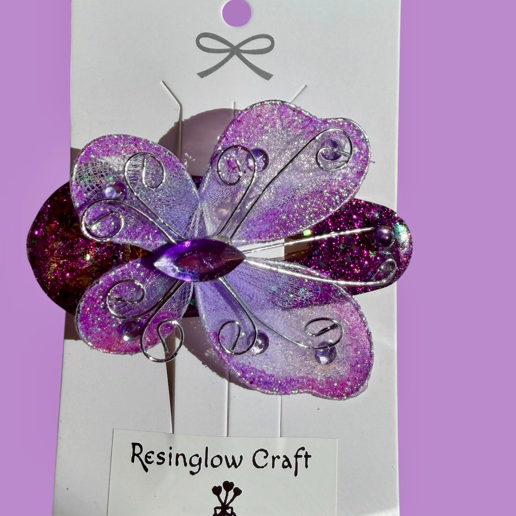 Purple Butterfly Hair Clip
