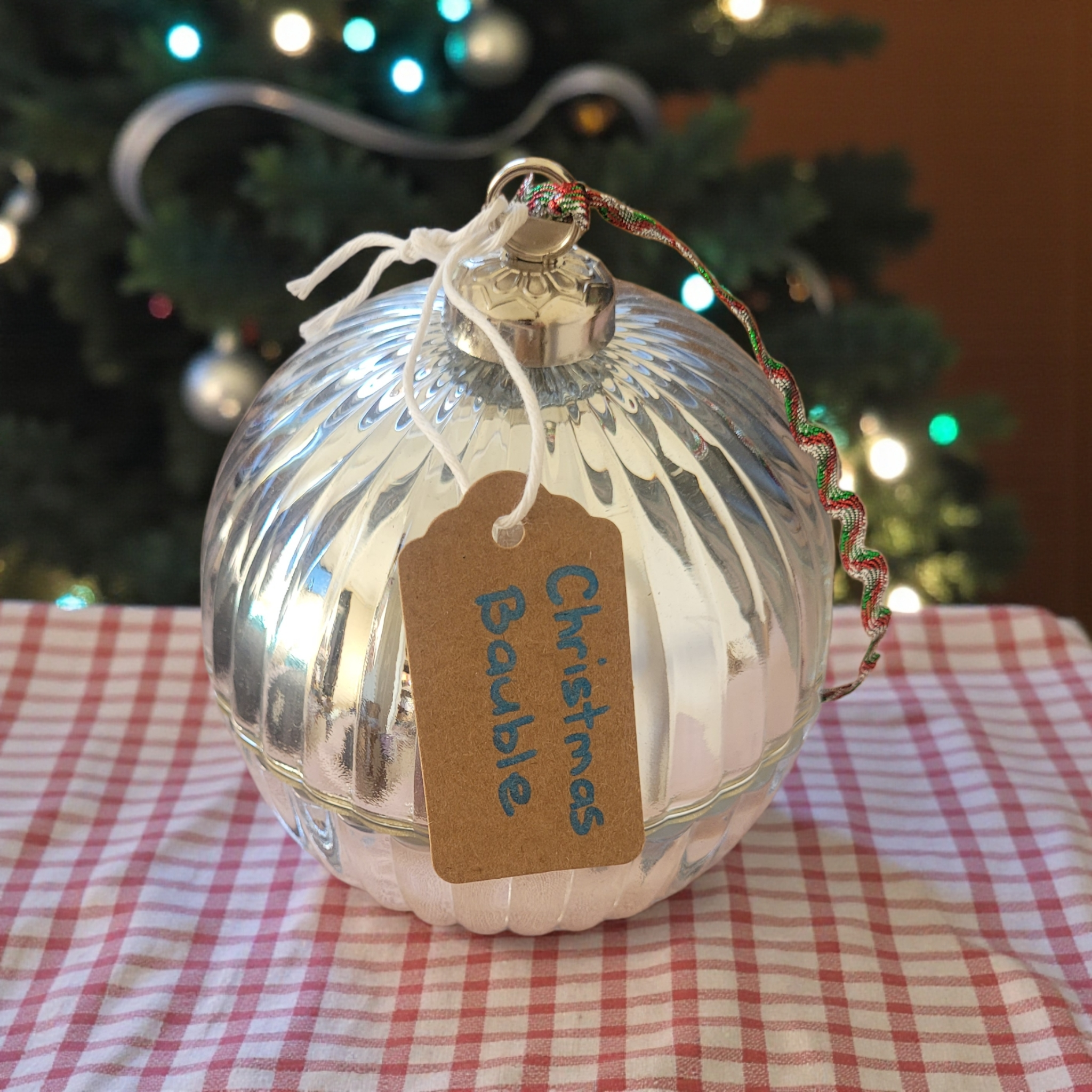 Christmas Bauble Soy Candle with Wooden Wick