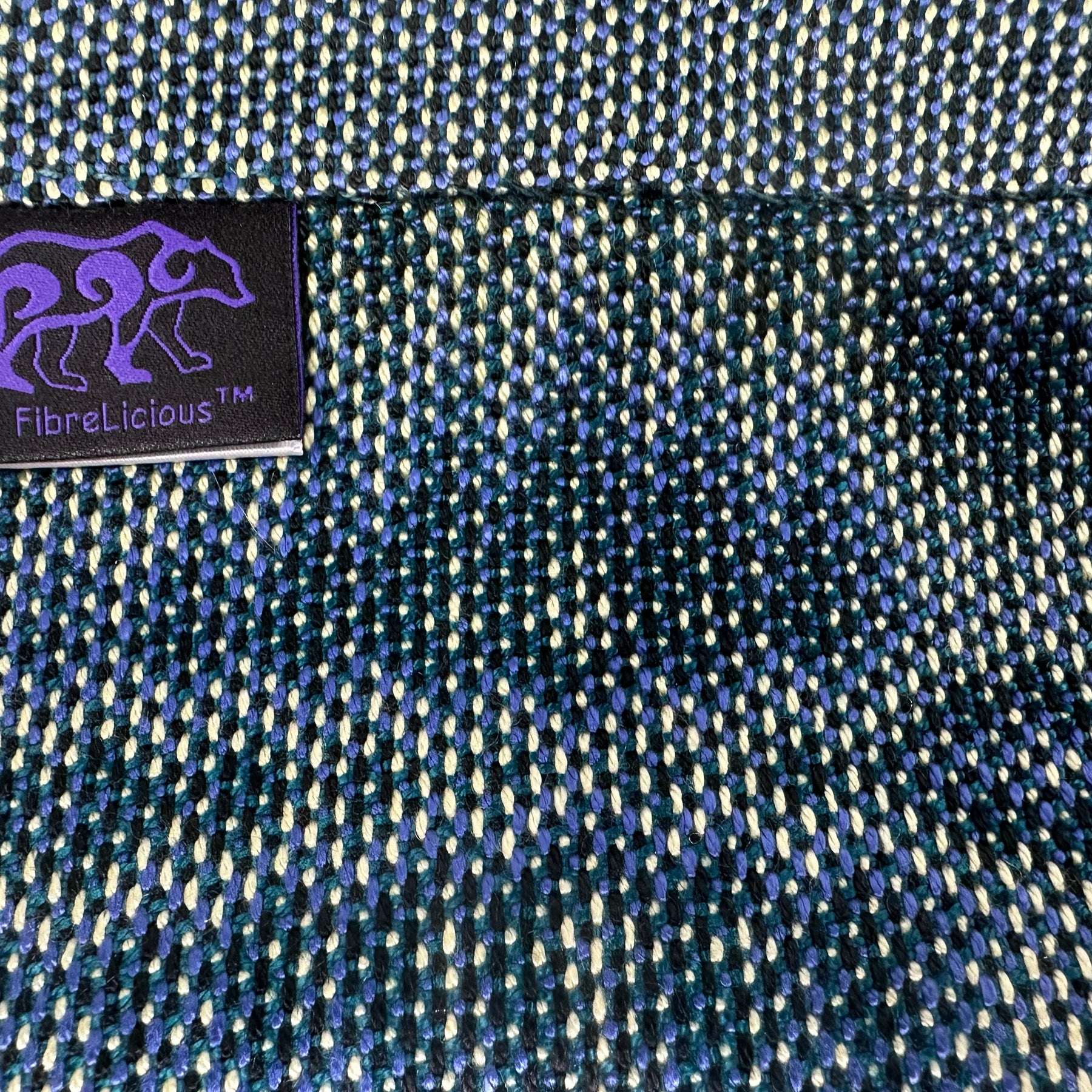 Handwoven Tencel™ Cowl - Corris Effect with Teal Weft