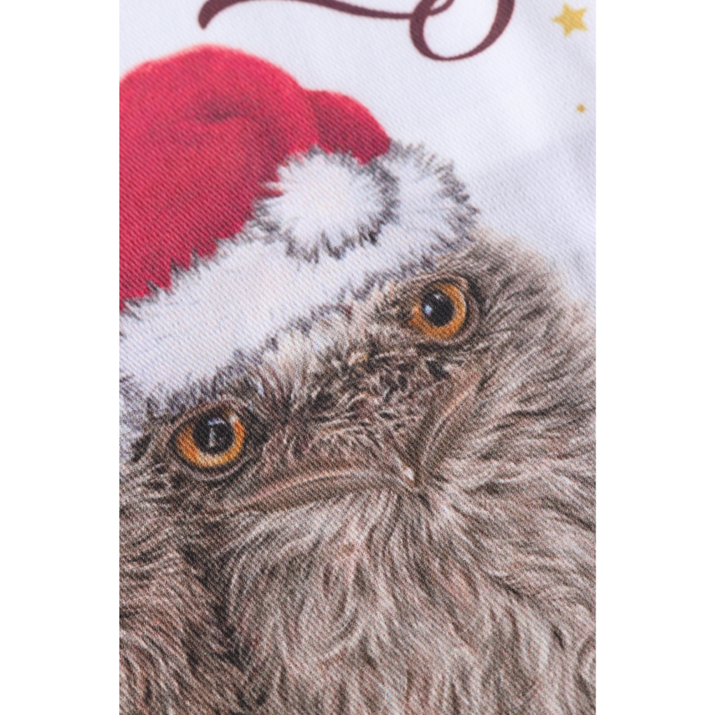 Tawny Frogmouth Chicks | Christmas Cotton Tea Towel