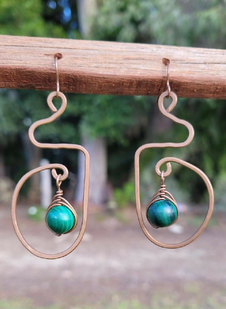 Malachite earrings