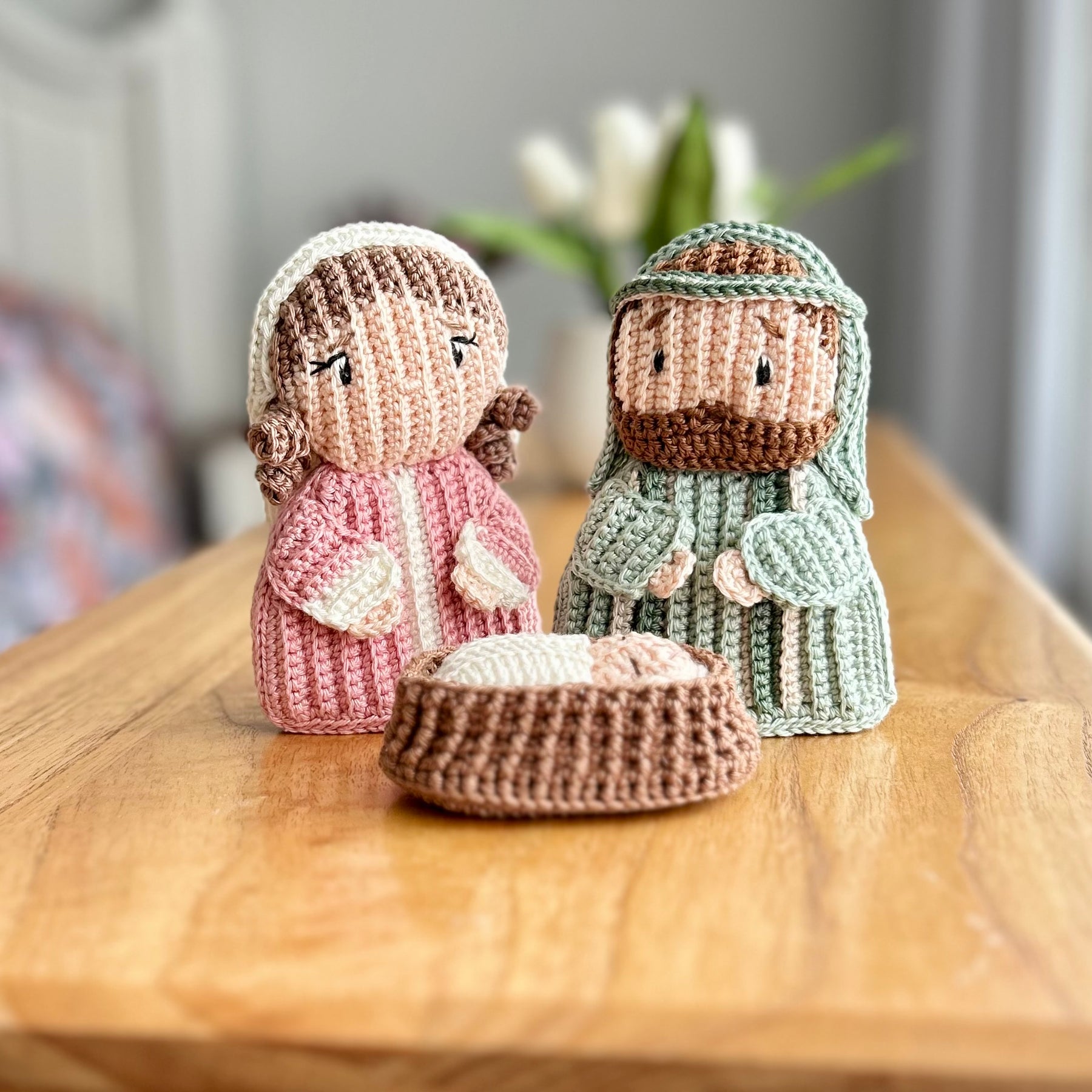 Crochet Nativity Set | Mary, Joseph & Baby Jesus | Christmas Pretend Play