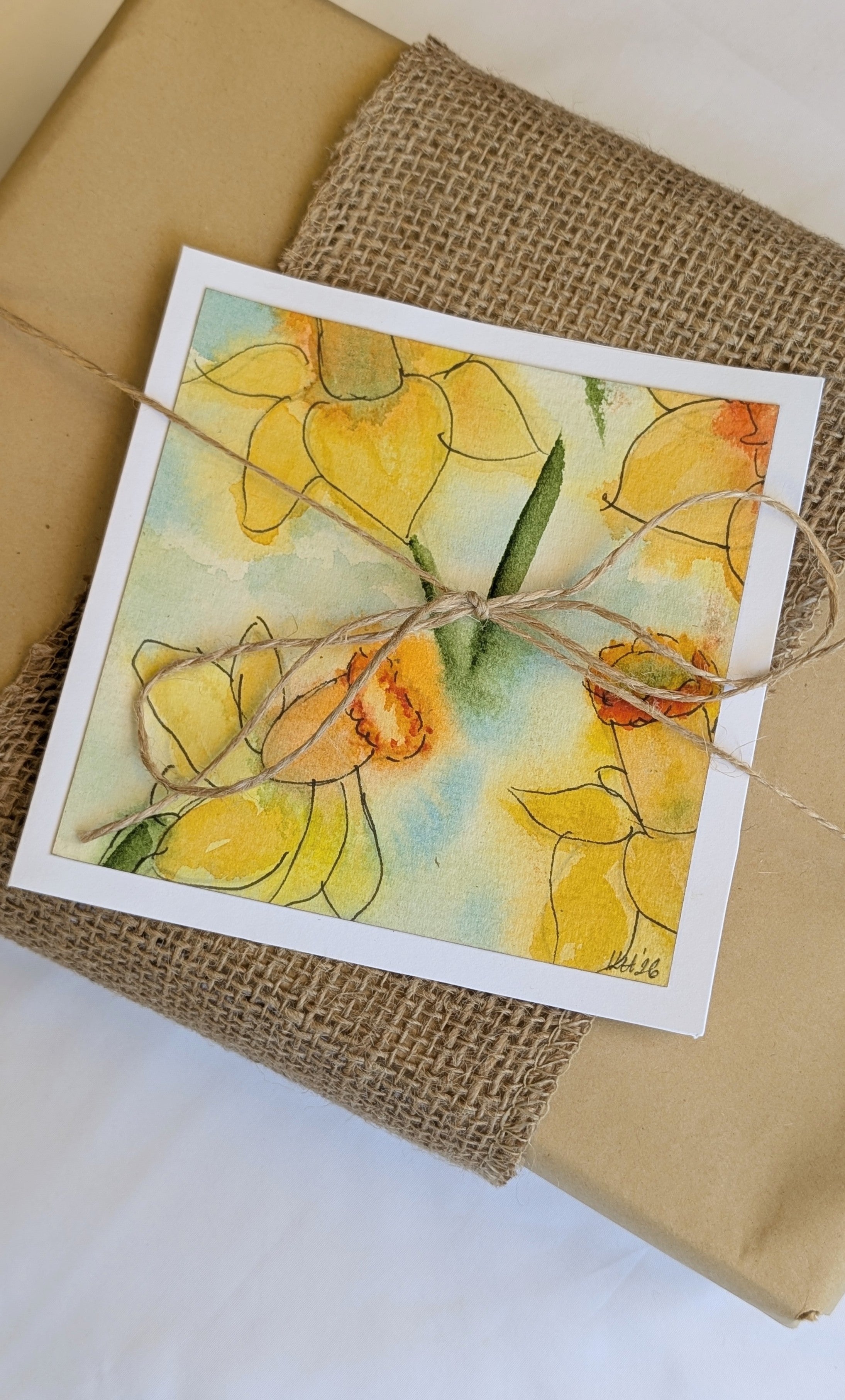 Daffodil Greeting Card – Original Watercolour Design